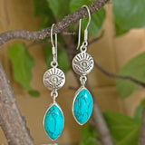 Turquoise Evil Eye Silver Earring