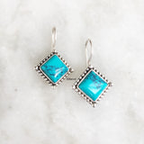 Turquoise Fixed Hook Silver Earring