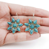 Turquoise Flower Silver Earring