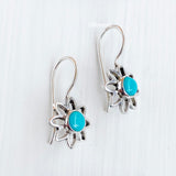 Turquoise Flower Silver Earring
