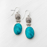 Turquoise Jali Silver Earring