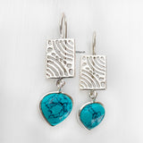 Turquoise Jali Silver Earring