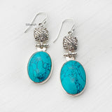 Turquoise Jali Silver Earring