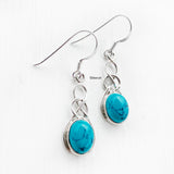 Turquoise Knot Silver Earring