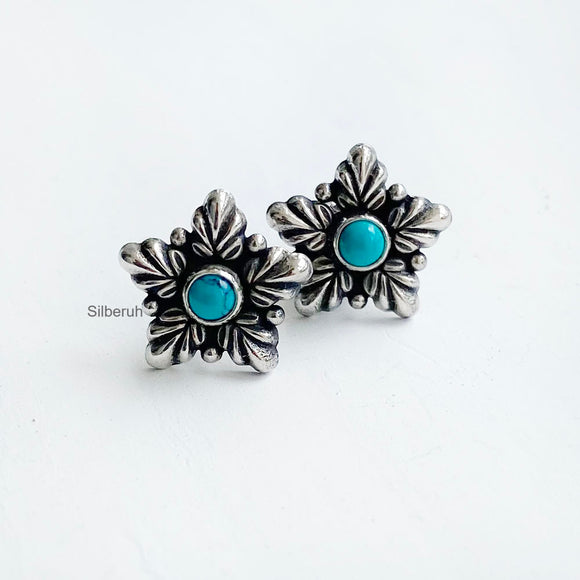 Turquoise Pearl Leaf Earrings | Kabras' Jewels