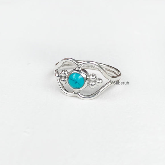 Turquoise Lip Silver Ring