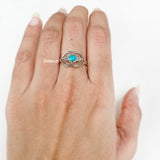 Turquoise Lip Silver Ring