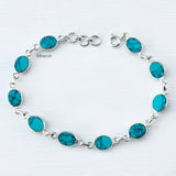 Turquoise Gemstone 92.5 Silver Bracelet – Calming Protection Jewellery