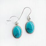 Turquoise Oval Silver Earring