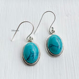 Turquoise Oval Silver Earring
