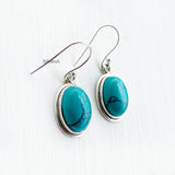 Turquoise Oval Silver Earring