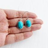 Turquoise Oval Silver Earring