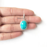 Turquoise Oval Silver Pendant