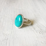 Turquoise Oval Silver Ring