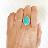 Turquoise Oval Silver Ring