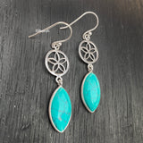 Turquoise Phool Silver Earring