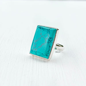 Turquoise 925 silver ring for calm and balance – handcrafted jewelry