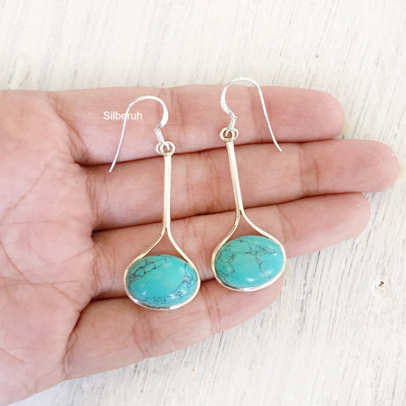 Turquoise Silver Drop Earring