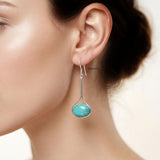turquoise long drop earrings 925 silver India