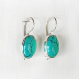 Turquoise Silver Fixed Hook Earring