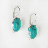 Turquoise Silver Fixed Hook Earring