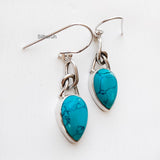 Turquoise Silver Knot Earring