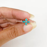 Turquoise Silver Nose Pin
