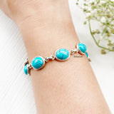 Turquoise Silver Oval Bracelet