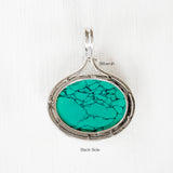 Turquoise Silver Oval Pendant