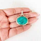 Turquoise Silver Oval Pendant