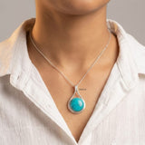 turquoise silver pendant for daily wear