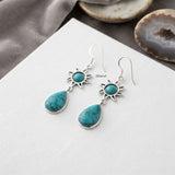 925 Sterling Silver turquoise drop earrings with reconstituted turquoise