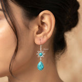 Statement turquoise dangle earrings for ethnic and contemporary outfits