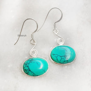 Turquoise Swirl Silver Earring