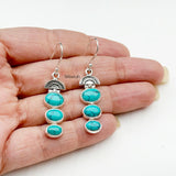 Turquoise Three Layer Silver Earring