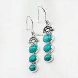 Turquoise Three Layer Silver Earring