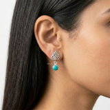 925 silver Turquoise tree earrings sterling silver