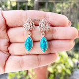 Turquoise Tree Silver Earring