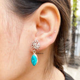 Turquoise Tree Silver Earring