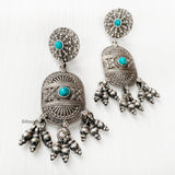 Turquoise Tribal Silver Earring
