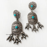 Turquoise Tribal Silver Earring