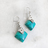 Turquoise Tribal Silver Earring