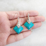 Turquoise Tribal Silver Earring