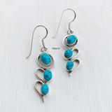 Turquoise Wave Silver Earring