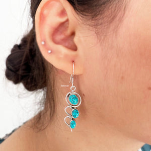 Turquoise Wave Silver Earring