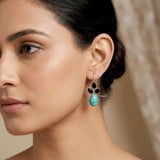 925 silver Black Onyx and Turquoise earring