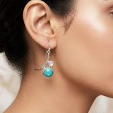 gemstone silver earrings India turquoise moonstone