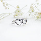 Twin Heart Silver Ring