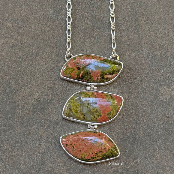 Unakite Silver Necklace