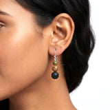 Unakite & Lava Stone Silver Earring